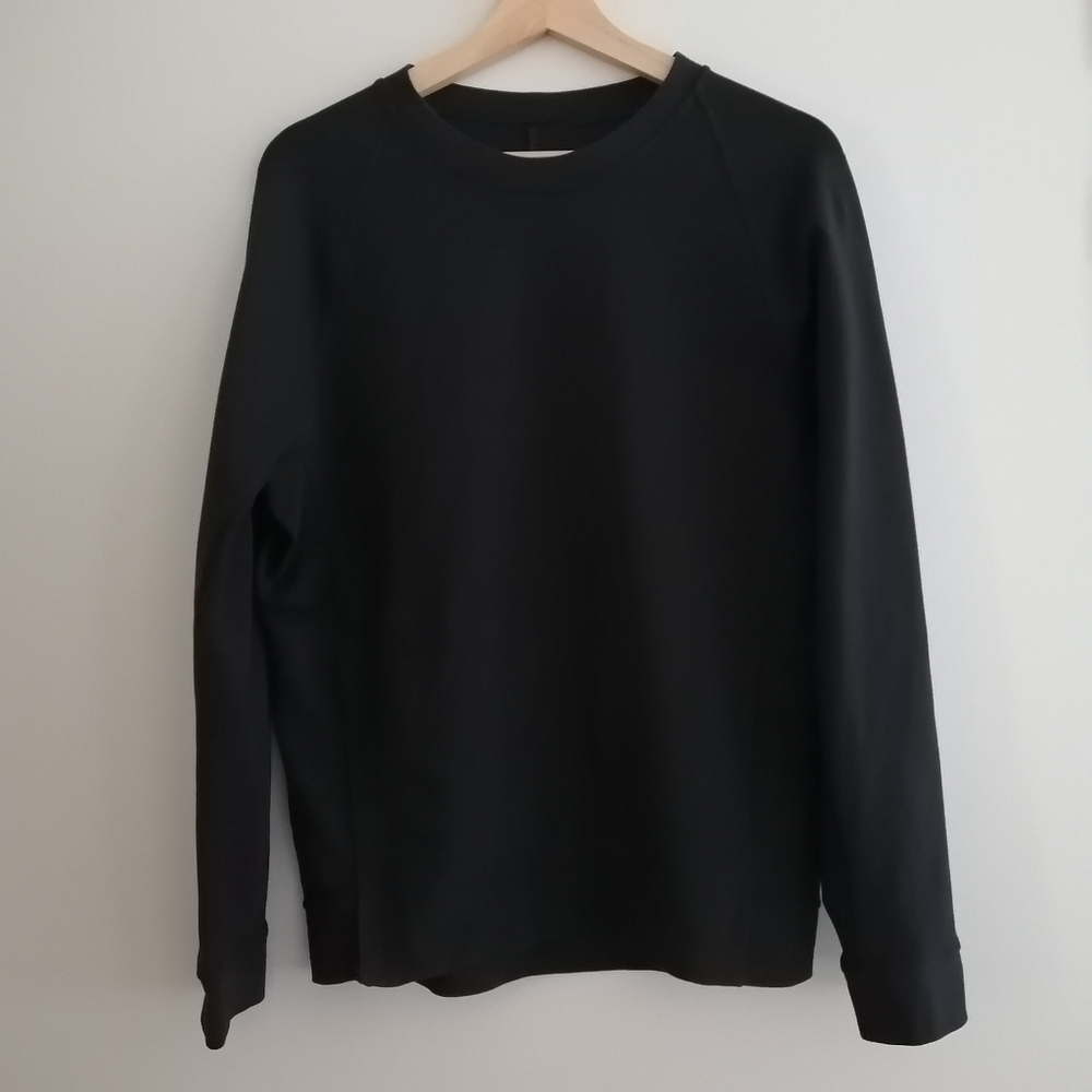 Lululemon Men's City Sweat Crewneck Sweatshirt with Side Zipper Black Small